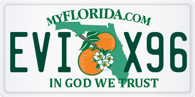 FL license plate EVIX96