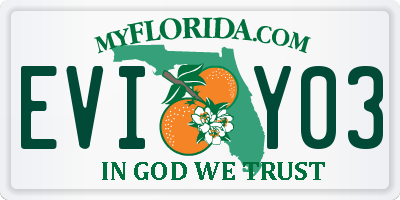 FL license plate EVIY03