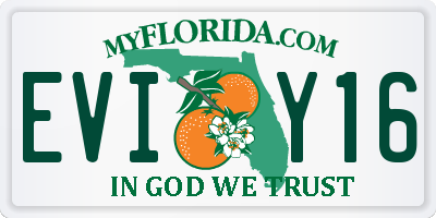 FL license plate EVIY16