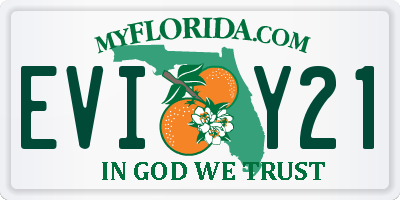 FL license plate EVIY21