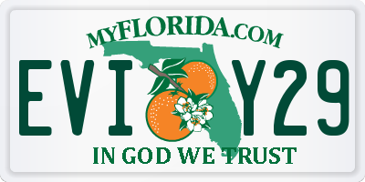 FL license plate EVIY29