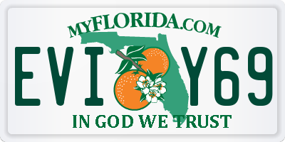 FL license plate EVIY69