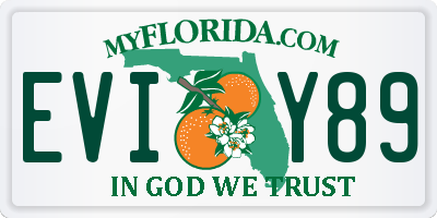 FL license plate EVIY89