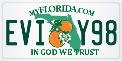 FL license plate EVIY98