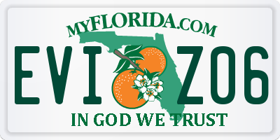 FL license plate EVIZ06