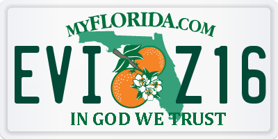 FL license plate EVIZ16