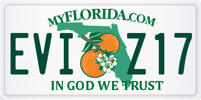 FL license plate EVIZ17