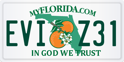 FL license plate EVIZ31