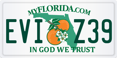 FL license plate EVIZ39