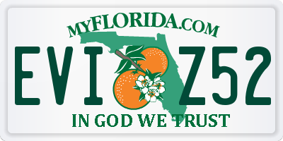 FL license plate EVIZ52