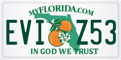 FL license plate EVIZ53