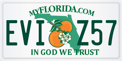 FL license plate EVIZ57