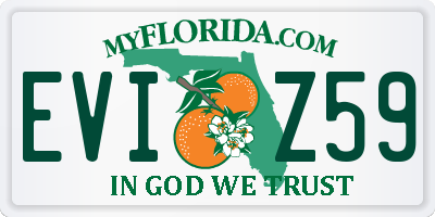 FL license plate EVIZ59