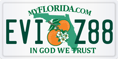 FL license plate EVIZ88