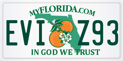 FL license plate EVIZ93
