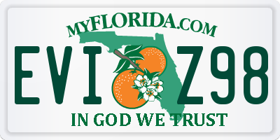 FL license plate EVIZ98