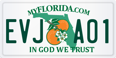 FL license plate EVJA01