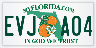 FL license plate EVJA04