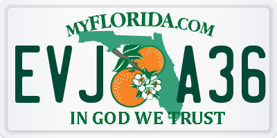 FL license plate EVJA36