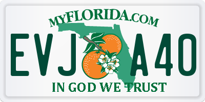 FL license plate EVJA40