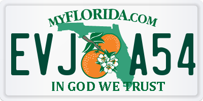 FL license plate EVJA54