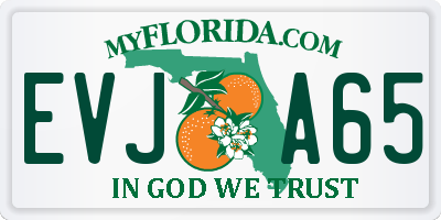 FL license plate EVJA65