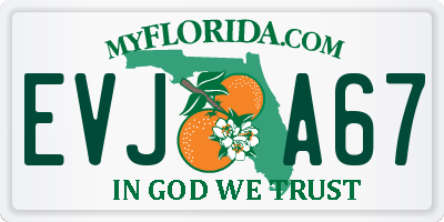 FL license plate EVJA67
