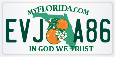FL license plate EVJA86