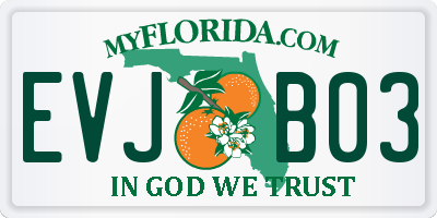 FL license plate EVJB03
