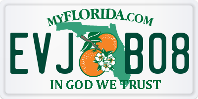 FL license plate EVJB08