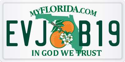 FL license plate EVJB19