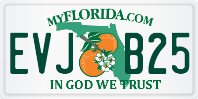 FL license plate EVJB25