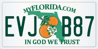FL license plate EVJB87