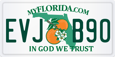 FL license plate EVJB90