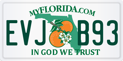 FL license plate EVJB93