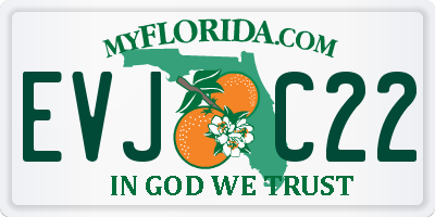FL license plate EVJC22