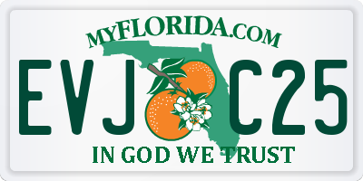 FL license plate EVJC25