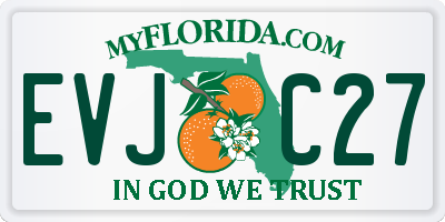 FL license plate EVJC27