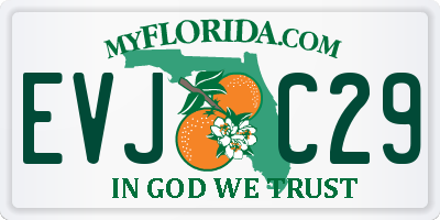 FL license plate EVJC29