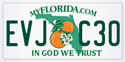 FL license plate EVJC30