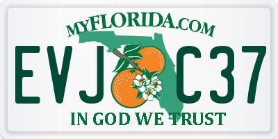 FL license plate EVJC37
