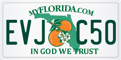 FL license plate EVJC50