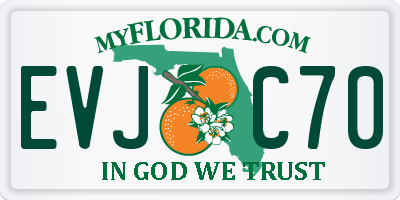 FL license plate EVJC70