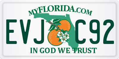 FL license plate EVJC92