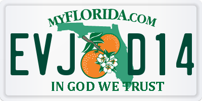 FL license plate EVJD14