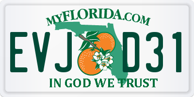 FL license plate EVJD31