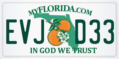 FL license plate EVJD33