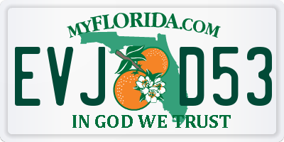 FL license plate EVJD53