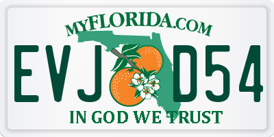 FL license plate EVJD54