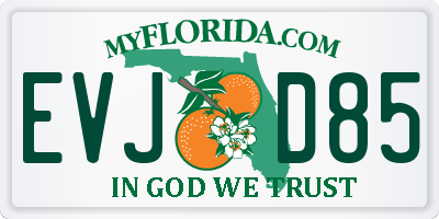 FL license plate EVJD85